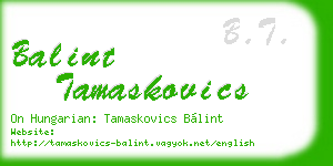balint tamaskovics business card