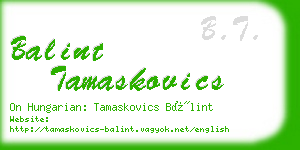balint tamaskovics business card